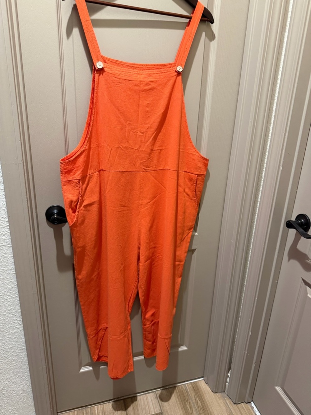 Zara Bright Orange Relaxed Fit Dungaree Jumpsuit